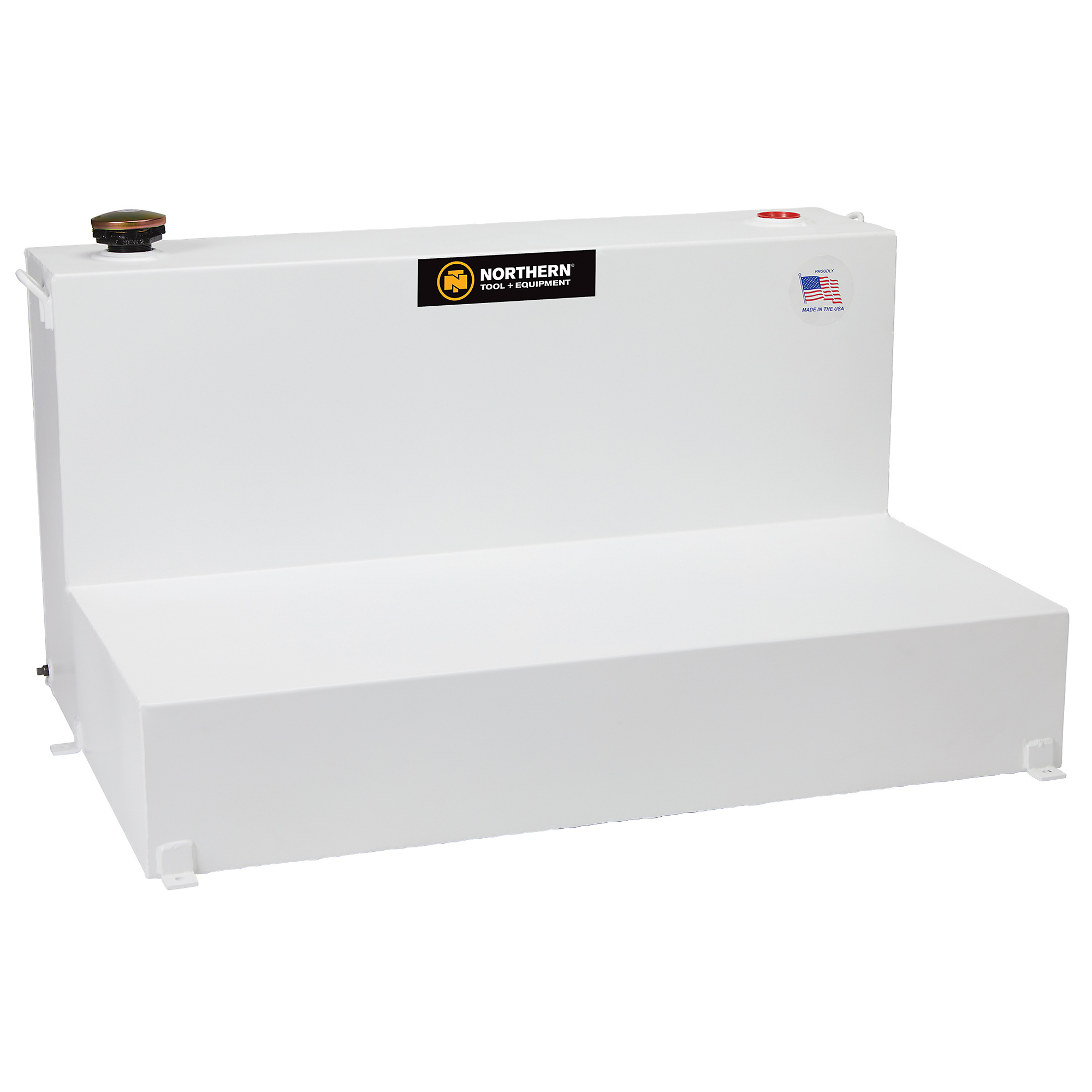 Northern Tool + Equipment L-Shaped Diesel Transfer Tank, 80 Gal., 14-Ga. Steel, White Powder-Coat, Mounting Hardware